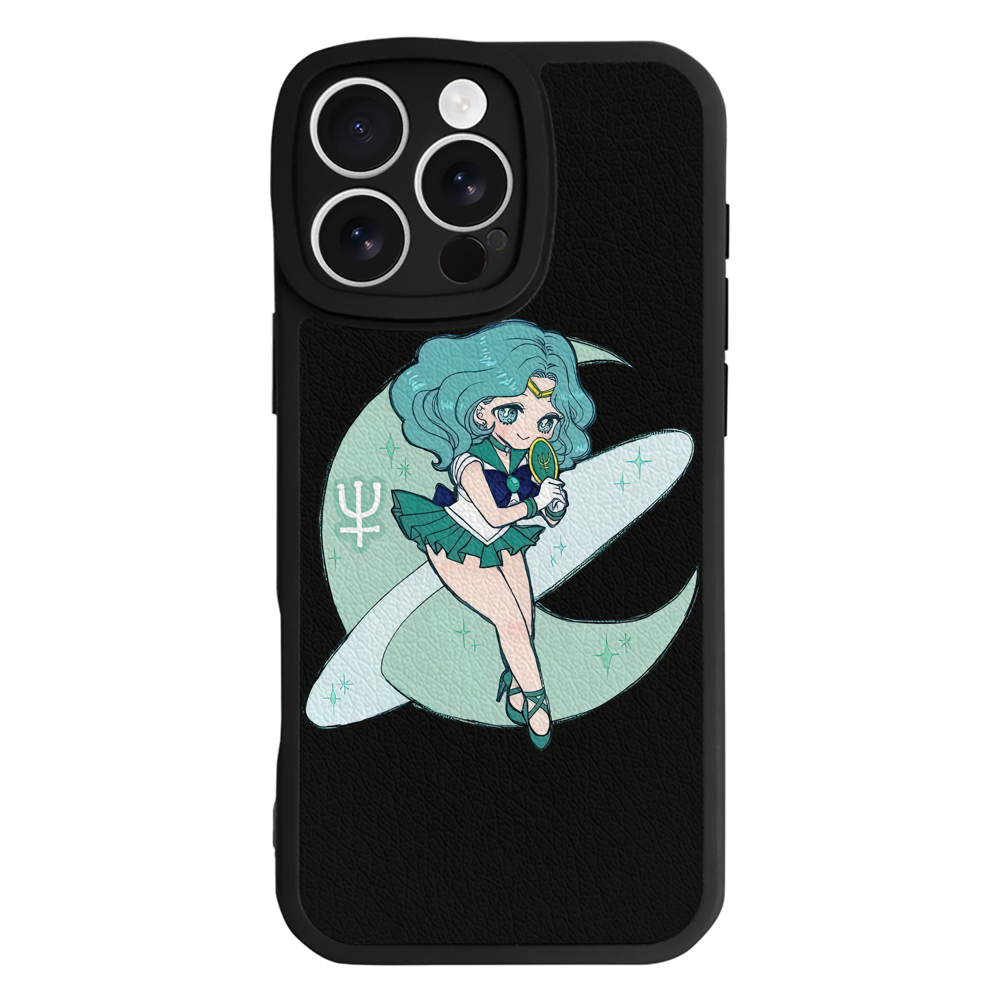 （画像用） 美少女戦士セーラームーン 海王 みちる（かいおう みちる） Sailor Moon Kaiou Michiru 【iPhone 16シリーズ対応】シリコンスマホケース（レザー調） 材質：シリコン